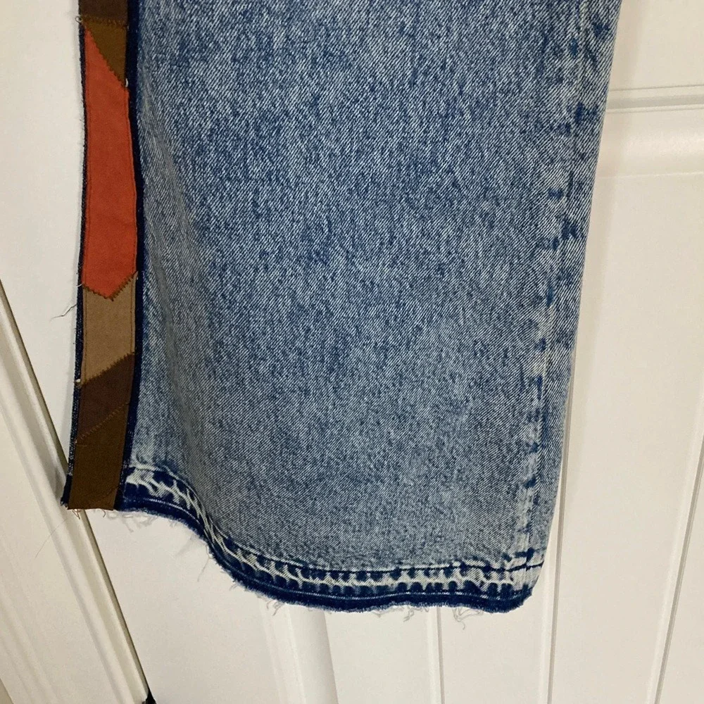 Driftwood Womens Farrah High Rise‎ Flared Jeans Suede Side Pannels Size 32 NWT